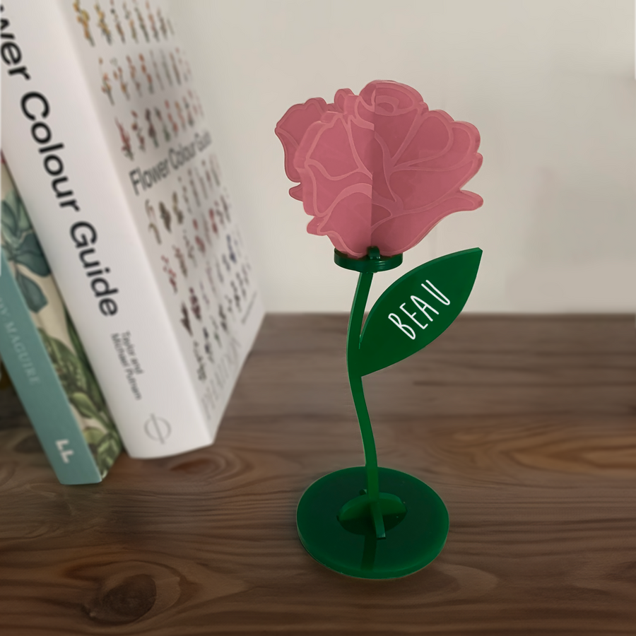 Personalised 3D Rose Ornament - Assemble At Home Kit